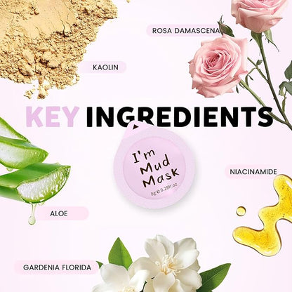 Clay Facial Mask Set 9 Pack - Turmeric Clay Mask - Rose Face Mask - Dead Sea Minerals Mud Mask, Skincare Gift Set - Brightening, Moisturize & Deep cleansing for Dry, Sensitive Skin