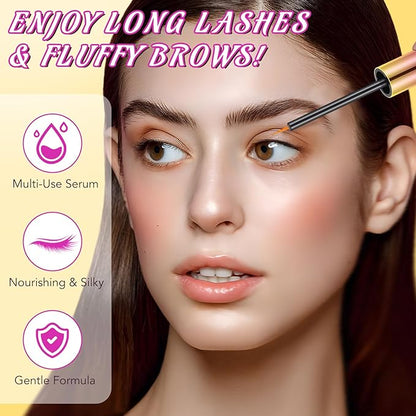 Eyelash Growth Serum - 2 Packs Eyelash Serum to Grow Lashes, Lash Serum for Eyelash Growth to Boost Thicker, Fuller, and Longer Lashes, Eye Lash Serum Growth for Women