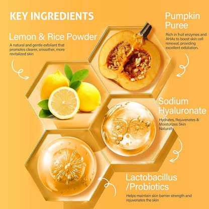 Pumpkin Enzyme Face Mask Skincare| Brightening Exfoliating Facial Mask For Dead Skin,Dullness Dark Spots, Uneven Skin Tone,Large Pores and Brightens Skin,Gift for Him & Her,100g/ 3.52 oz