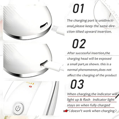 7-Color LED Facial Massager for Skin Care – Portable Multifunctional Face Massager Tool with Heat & Vibration, Anti-Aging & Wrinkle Reduction, Glossy White