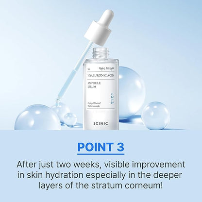 SCINIC Hyaluronic ACID Ampoule Serum 50ml, 1.69oz / 5 types of hyaluronic acid, moisture retention, inner dryness/Korean Ampoule/korean skin care