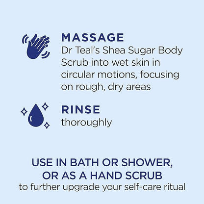 Dr Teal's Shea Sugar Body Scrub, Daytime/Nighttime with Vitamin C and Sleep Blend, 19 oz (Pack of 2)