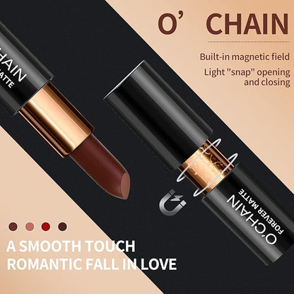 Matte Lipstick & Matte Liquid Lipstick & Lip Liner Makeup Set, All in One Lips Makeup Kits Long-Lasting Wear Non-Stick Cup Not Fade Waterproof Lip Make Up Gift Set (03)
