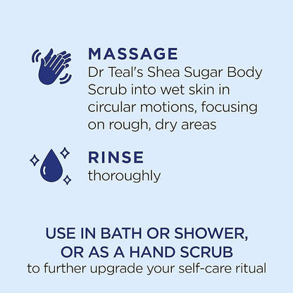 Dr Teal's Shea Sugar Scrub Trial Pack, Rose, Shea Butter, Citrus 19 oz (Pack of 3)