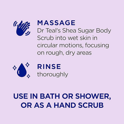Dr Teal's Shea Sugar Sleep Scrub, with Melatonin, Lavender, & Essential Oils, 19oz (Pack of 3)