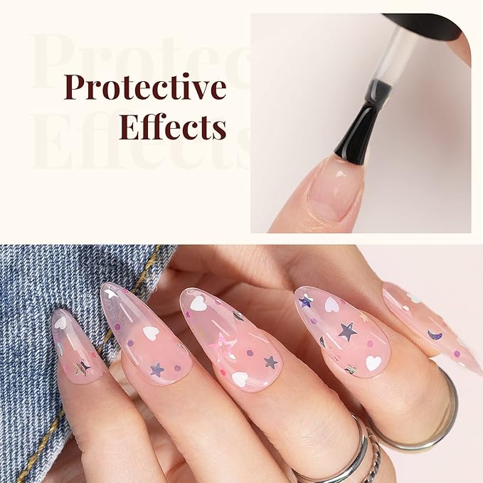 Beetles Gel Nail Polish Base No Wipe Top Coat，and 7.5ml Cuticle Oil, Gel Nail Cuticle Oil Care for Dry