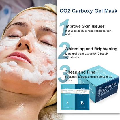 Elitzia CO2 Carboxy Gel Mask 1 box 20 bags Facial Care Skin Beauty ET1719 (Blue)