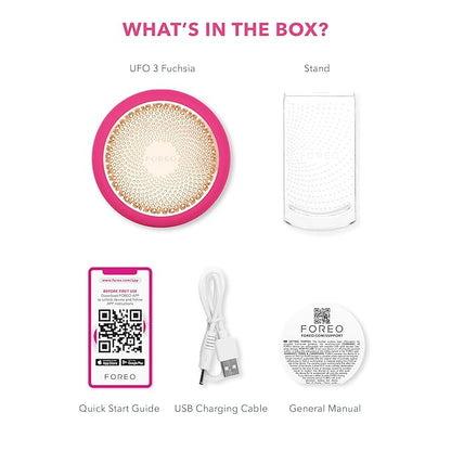 FOREO UFO 3 Deep Face Moisturiser - 5-in-1 Facial Spa - Red Light, Warming, Cooling, Face Massage, Anti Aging - Face Mask Skin Care - Fuchsia