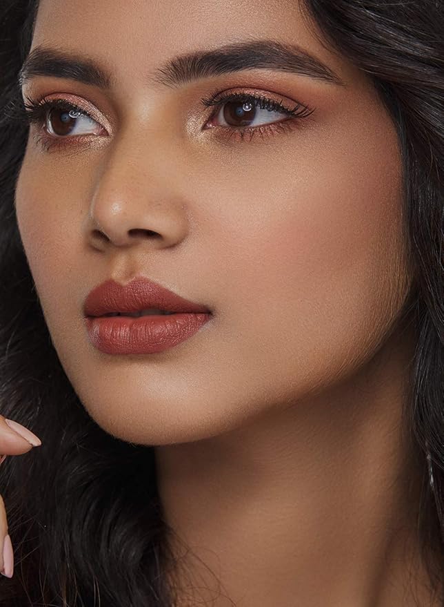 SUGAR Cosmetics Matte As Hell Crayon Lipstick With Free Sharpner, Long Lasting Matte Lip Crayon - 11 Elle Woods (Brown Nude), 2.8 g