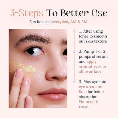 Revive Eye Serum, Anti-Aging Cream Eye Treatment, Visibly Smoothes Fine Lines, Daily Serum, Korean Skin Care, 30ml, 1 fl.oz