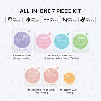 Frida Kahlo 15 Min Pamper Me Kit by Naisture – Korean Spa and Skincare Kit for Women with Hair, Hand, Foot, Eye, and Face Masks