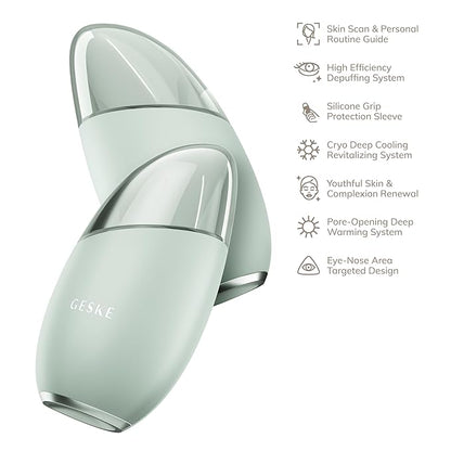 SmartAppGuided™ Cool & Warm Eye & Face Massager | 7 in 1 | Multi Massager | Face & Neck | Battery-free Cooling & Warming | Firms, Relaxes & De-Puffs Skin | Eye-Nose Area Targeted Design