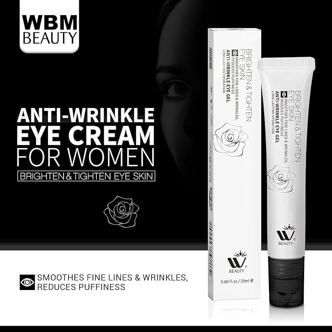 Eye Cream with Metal Roller | Anti-Aging Eye Treatment for Dark Circles, Puffiness & Wrinkles | Hyaluronic Acid, Retinol & Niacinamide | Hydrating & Cooling Under Eye Cream | 20ml