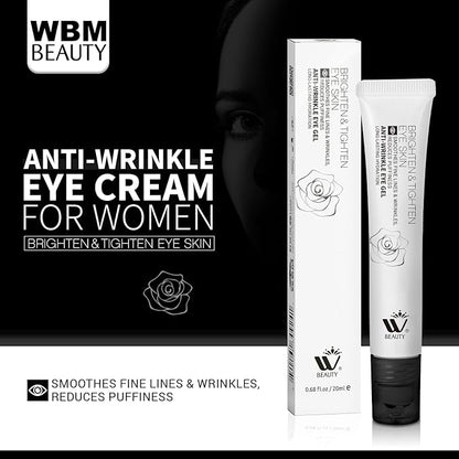 Eye Cream with Metal Roller | Anti-Aging Eye Treatment for Dark Circles, Puffiness & Wrinkles | Hyaluronic Acid, Retinol & Niacinamide | Hydrating & Cooling Under Eye Cream | 20ml