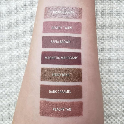 Aromi Metallic Liquid Lipstick | Chocolate Brown, Mahogany Bronze, Shimmery Finish, Vegan, Cruelty-free, Long-Lasting, Waterproof, Handmade (Teddy Bear)