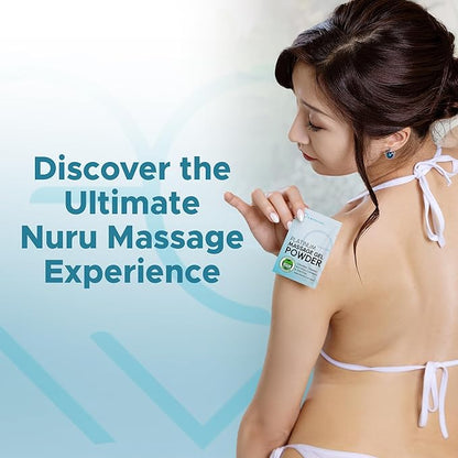 Premium Nuru Massage Gel Powder (Pack of 10) | 5g Travel Sachet Makes 500ml/ 16.9 fl oz | Made in Japan | Paraben & Glycerine Free