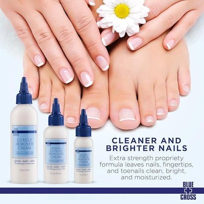 Blossom + Blue Cross Hydrating, Moisturizing, Strenthening Cuticle Oil & Cuticle Remover Cream 2 Pack Bundle, 2oz Cream + 0.42oz Jasmine