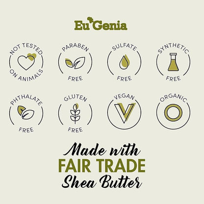 Eu'Genia Shea Face, Lip & Body Shea & Moringa 3-PC Gift Set – Hydrating Lip Balm, Nourishing Body Oil, 12oz Dermatological Shea Butter – Natural Skincare