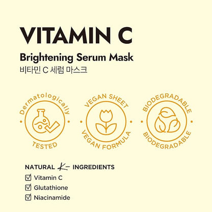 Epielle Vitamin C Serum Sheet Masks (5pk) | Korean Skincare | Facial Sheet Mask | Kbeauty, Mother's Day Gifts