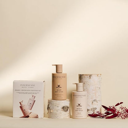 INNERSENSE Organic Beauty - Awaken + Renew Body Essentials Set | Non-Toxic, Cruelty-Free, Clean Skincare (2 piece set)