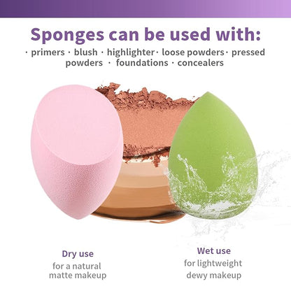UCANBE Makeup Setting Spray + Face Primer + Make Up Sponge, Gel-Based Hydrating Primer, Lightweight, Long Lasting Matte Finishing Spray,Beauty Blender Set