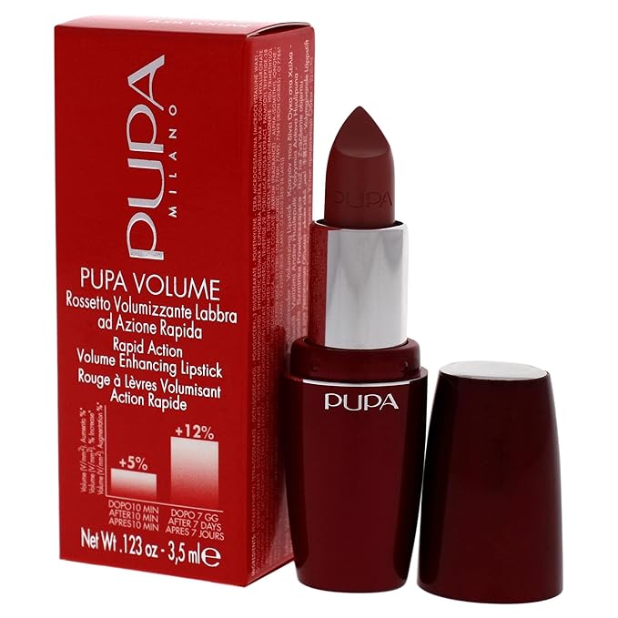 Pupa Milano Volume - Plumping, Hydrating, Cream Formula Lipsticks - Lasting Color That Stays On Lips All Day Long - Lustrous, Flattering Shades For All Complexions - 104 Powder Rose - 0.123 Oz