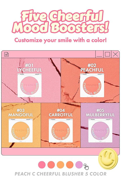 Cheerful Blusher | Pure Pink Blush for Cheeks (01 Lycheeful) 14 Oz