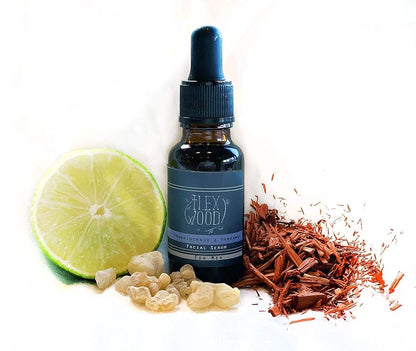 The Ilex Wood - Frankincense and Bergamot Facial Serum - 100% Natural, Vegan, Moisturising for both Men & Women, Cruelty Free, Anti Ageing, Wrinkle and Line Reducing Ingredients - 20ml (0.68 fl oz)
