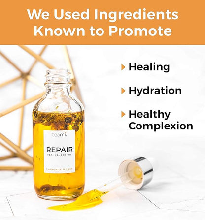 Teami Repair Jojoba Face Oil for Women with Coconut Oil, Camellia Seed & Vitamin E Oil for Skin - Facial Oil Cleanser for Sensitive, Normal, Oily & Dry Skin (2oz)