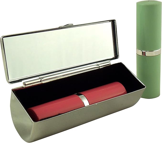 Houder Designer Lipstick Case with Mirror for Purse - Decorative Lipstick Holder with Gift Box - Velvet Lined - Protect Your Lipsticks in Style (Peacock Feather)