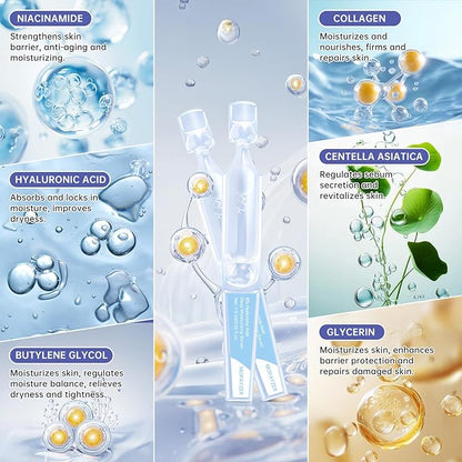 60 Pcs 5% Hyaluronic Acid Serum Ultra-Hydrating Vials, Hyaluronic Acid Tubes, Wake Nature Perfection Hyaluronic Serum, Single-Use Ultra-Hydrating Essence for Face