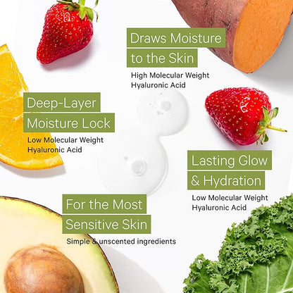 Tree To Tub Double Hyaluronic Acid Hyaluronic Acid Serum for Face - Anti-Aging Hydrating Serum - Targets Fine Lines & Dry, Sensitive Skin
