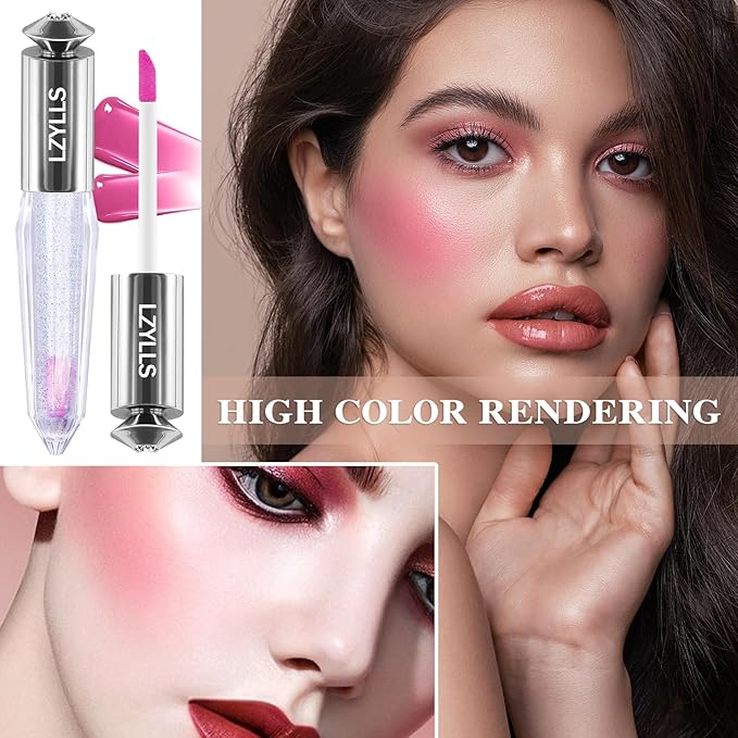 Cream Blush Stick with Brush,Waterproof Multi Cream Blush Skin D1