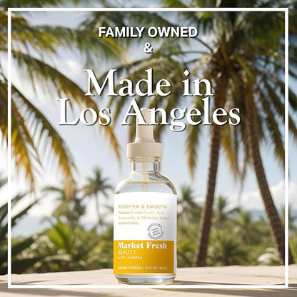 Vitamin C Serum with Ferulic Acid, Niacinamide, & Malachite Extract | Brighten & Smooth | Fragrance-Free | 2 fl oz