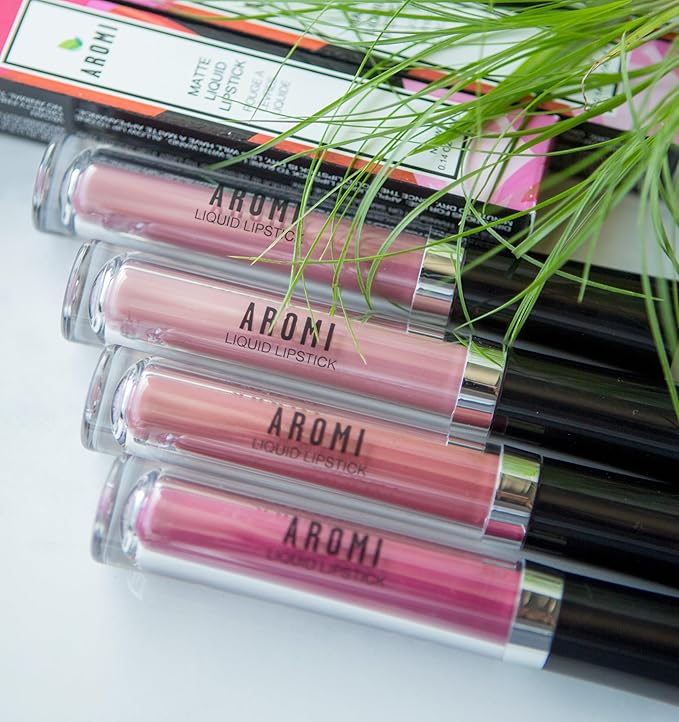 Aromi Pink Nude Matte Liquid Lipstick, Blush Beige Lip Color, Long-lasting Lipstick, Vegan, Cruelty-free, All Day Wear, Handmade (Toasted Almond)