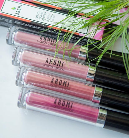 Aromi Pink Nude Matte Liquid Lipstick, Blush Beige Lip Color, Long-lasting Lipstick, Vegan, Cruelty-free, All Day Wear, Handmade (Toasted Almond)