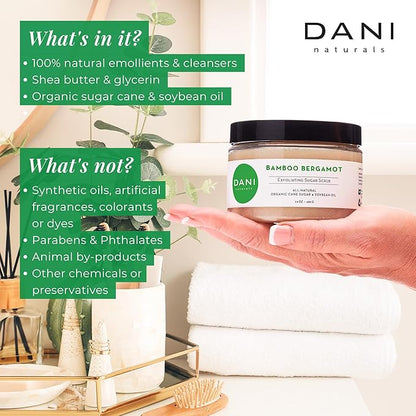 Naturals Sugar Scrub - Exfoliating Bamboo Bergamot – Organic cane sugar and shea butter gently exfoliate and nourish skin, leaving it smooth, refreshed, and hydrated – 14 oz