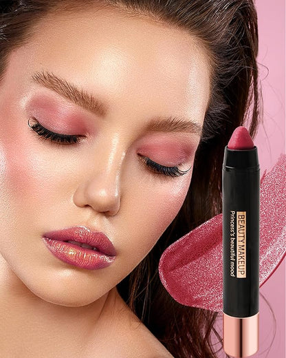 Metallic Diamond Glitter Matte Lipstick Crayon Pencil, Long Lasting Non-Stick Red Shiny Creamy Lip Gloss Lip Liner Pen, Sparkling High Pigment Waterproof Eyeshadow, Shimmer Lip Blam Stain Makeup – 01#