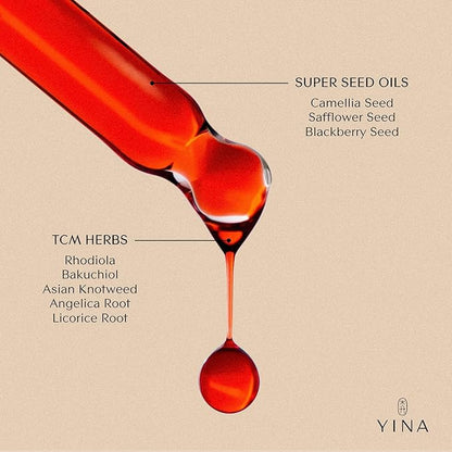 YINA - Nourish Botanical Serum With Rhodiola + Bakuchiol | Sustainable, Cruelty-Free, Clean Skincare (0.5 fl oz | 15 ml)