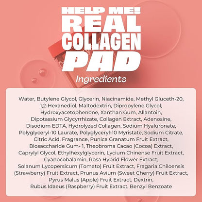 ONE-DAY’S YOU Help Me! Real Collagen Pads | Skin Firming & Moisturizing | Elasticity Care for Daily Use | 70 Pads | Korean Skincare for Firm & Youthful Skin