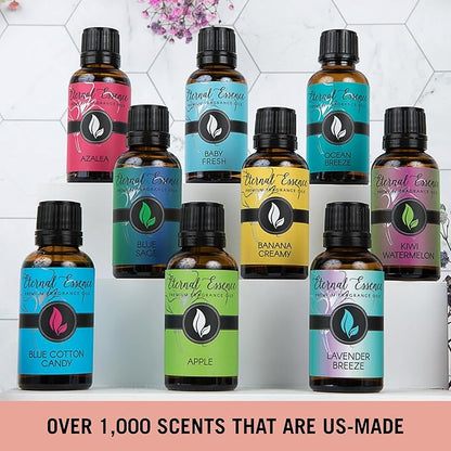 Eternal Essence Oils Zen Garden Set of 6 Premium Fragrance Oils - Includes Cinnamon Orange Clove, Bamboo, Fresh Rain, Lavender Patchouli Vanilla, Rosemary Mint & Amber Scented Oils - 10ML