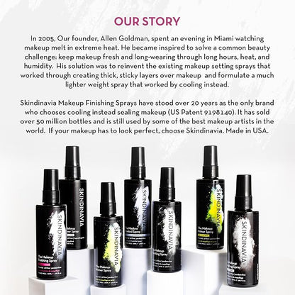 Skindinavia The Makeup Finishing Spray, Bridal Makeup Setting Spray, All-Day Wear, Long-Lasting Up to 16+ Hours, Heat-Resistant & Waterproof, Wedding Day, Bridal Shower Gift, 8.0 Oz