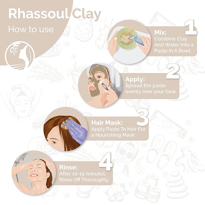 Fatima's Garden Rhassoul with Prickly Pear - Hydrating Face & Hair Mask, 425g