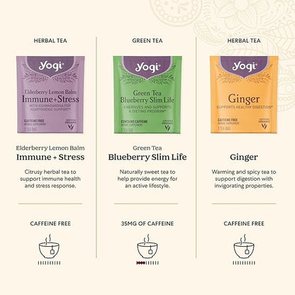 Yogi Organic Tea Sampler Gift Box - Assorted Delicious Wellness Teas - 9 Favorite Herbal, Green & Black Teas - Tea Gift Set & Variety Pack (45 Tea Bags)