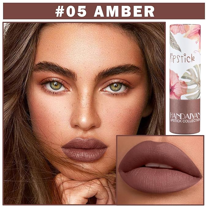 Matte Nude Lipstick, Nude Paper Tube Lipsticks Lip Long
