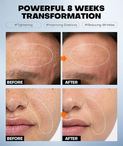 Radiant Glow Collagen Face Mask - Real Deep Overnight Face Masks Skincare with Hyaluronic Acid, Galactomyces Ferment & Vitamin E, Facial Mask for Hydrating, Firming, Plumping & Anti-Aging - 34g x 5ea