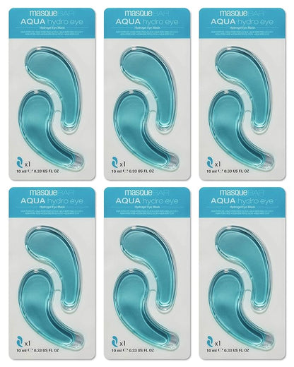 masque BAR Hydrogel Aqua Eye Patches (6 Pairs) with Hyaluronic Acid and Collagen, Korean Under Eye Skincare Treatment, Moisturize & Hydrate Skin Around Eyes, Reduce Fine Lines, Wrinkles