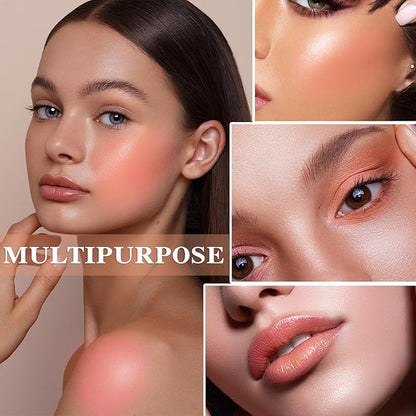 Cream Blush Stick with Brush,Waterproof Multi Cream Blush Skin M2