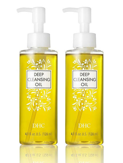 DHC Deep Cleansing Oil Medium 2 pack, Facial Cleansing Oil, Makeup Remover, Cleanses without Clogging Pores, Residue-Free, Fragrance and Colorant Free, All Skin Types, 4.1 fl. oz.