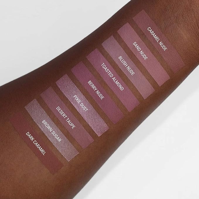 Aromi Metallic Liquid Lipstick | Smudge and Smear Proof, Long-lasting, Light Brown, Nude Lip Color with Shimmery Finish, Vegan, Cruelty-free, Gluten Free (Brown Sugar)